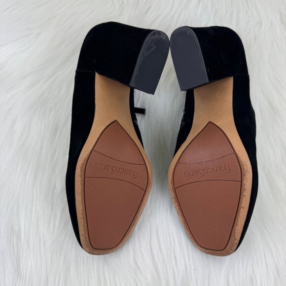 Franco Sarto Bassett Genuine Suede Low Ankle Block Heel Boot Bootie Black Size 9 - Picture 9 of 13
